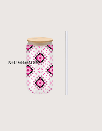 Image 4 of Drinking Glasses with Bamboo Lids and Glass Straw 1 Count
