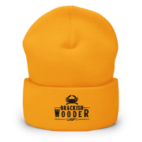 Image 12 of Brackish Wooder – Embroidered Cuffed Beanie (Classic Black Logo)