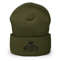 Image 2 of Brackish Wooder – Embroidered Cuffed Beanie (Classic Black Logo)