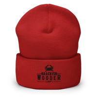 Image 14 of Brackish Wooder – Embroidered Cuffed Beanie (Classic Black Logo)