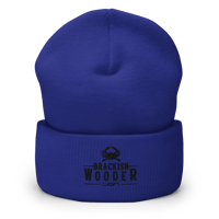 Image 10 of Brackish Wooder – Embroidered Cuffed Beanie (Classic Black Logo)