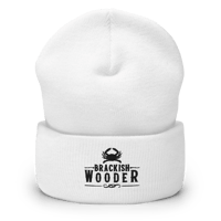 Image 4 of Brackish Wooder – Embroidered Cuffed Beanie (Classic Black Logo)