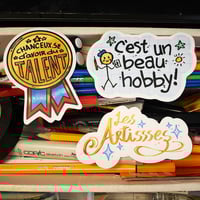 Image 1 of La vie d'artiste - 3 autocollants en vinyle