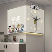 Image 3 of Peanuts Corner Wall Clock – Digital & Analog Combo