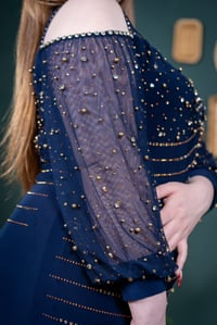 Image 1 of Midnight Allure Studded Mesh Dress