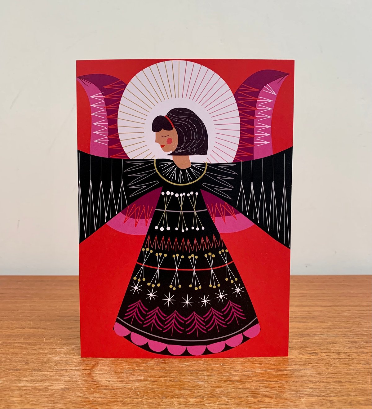 Scandi Angel/ Nordic Tree Christmas Card