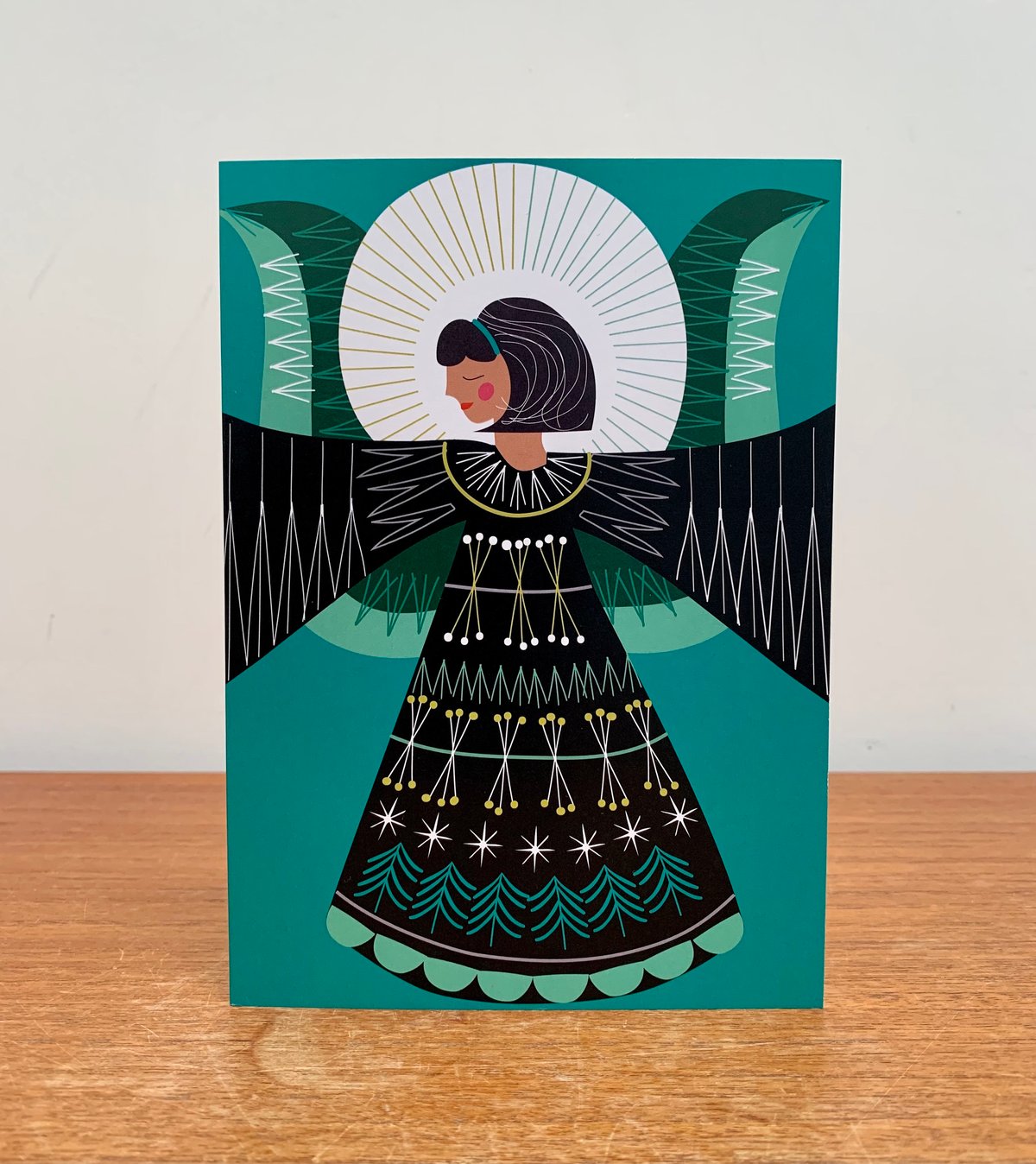 Scandi Angel/ Nordic Tree Christmas Card