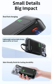 Image 5 of 🔋 Magnetic Charging 10,000mAh Fast Charging Power Bank with Built-In Cable ⚡