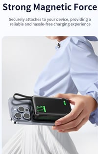 Image 10 of 🔋 Magnetic Charging 10,000mAh Fast Charging Power Bank with Built-In Cable ⚡