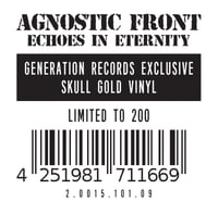 Image 2 of Agnostic Front-Echoes In Eternity LP Skull Gold Generation Records Exclusive Pre-Order