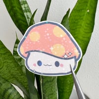 Image 1 of Holo Maplestory Mushroom Vinyl Sticker