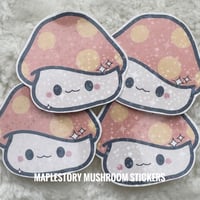 Image 2 of Holo Maplestory Mushroom Vinyl Sticker