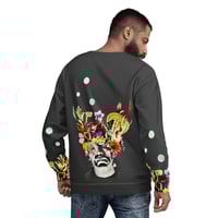 Image 6 of Frankenflower - All Over Print -  Unisex Pullover Sweatshirt - Charcoal Gray