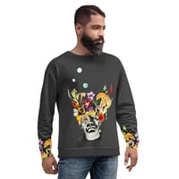 Image 4 of Frankenflower - All Over Print -  Unisex Pullover Sweatshirt - Charcoal Gray