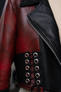 Image 3 of Saint Velvet Lace Up Leather Jacket 
