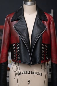 Image 1 of Saint Velvet Lace Up Leather Jacket 