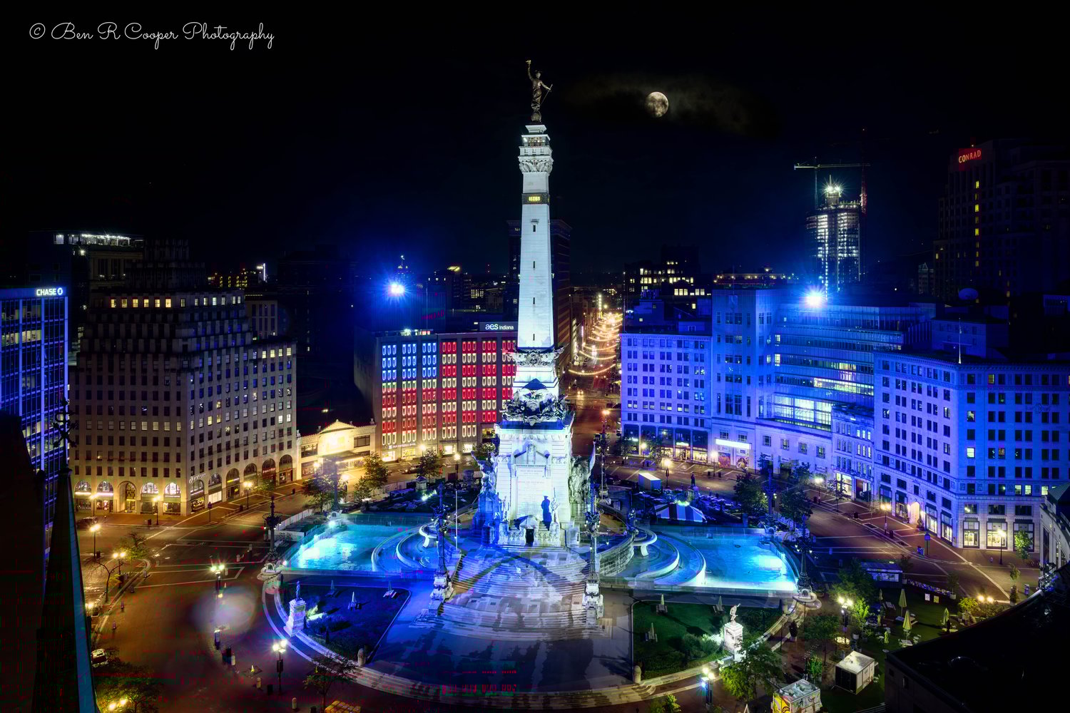 Monument Circle at Night