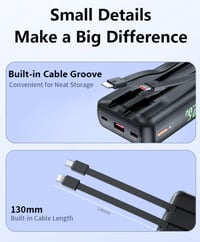 Image 12 of 🔋 20,000mAh Power Bank with Dual Fast Charging & Built-in Cables (Best in Market)