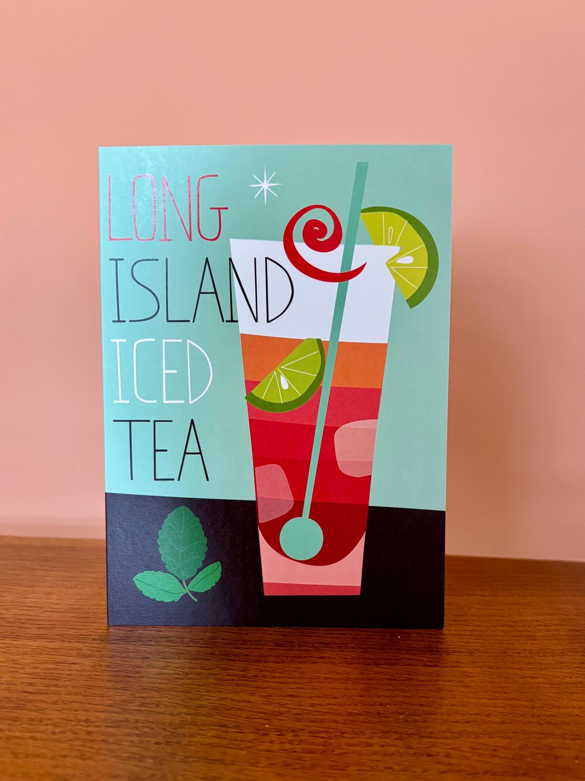 Cocktail Recipe Cards: Long Island Iced Tea, Manhattan or Mojito