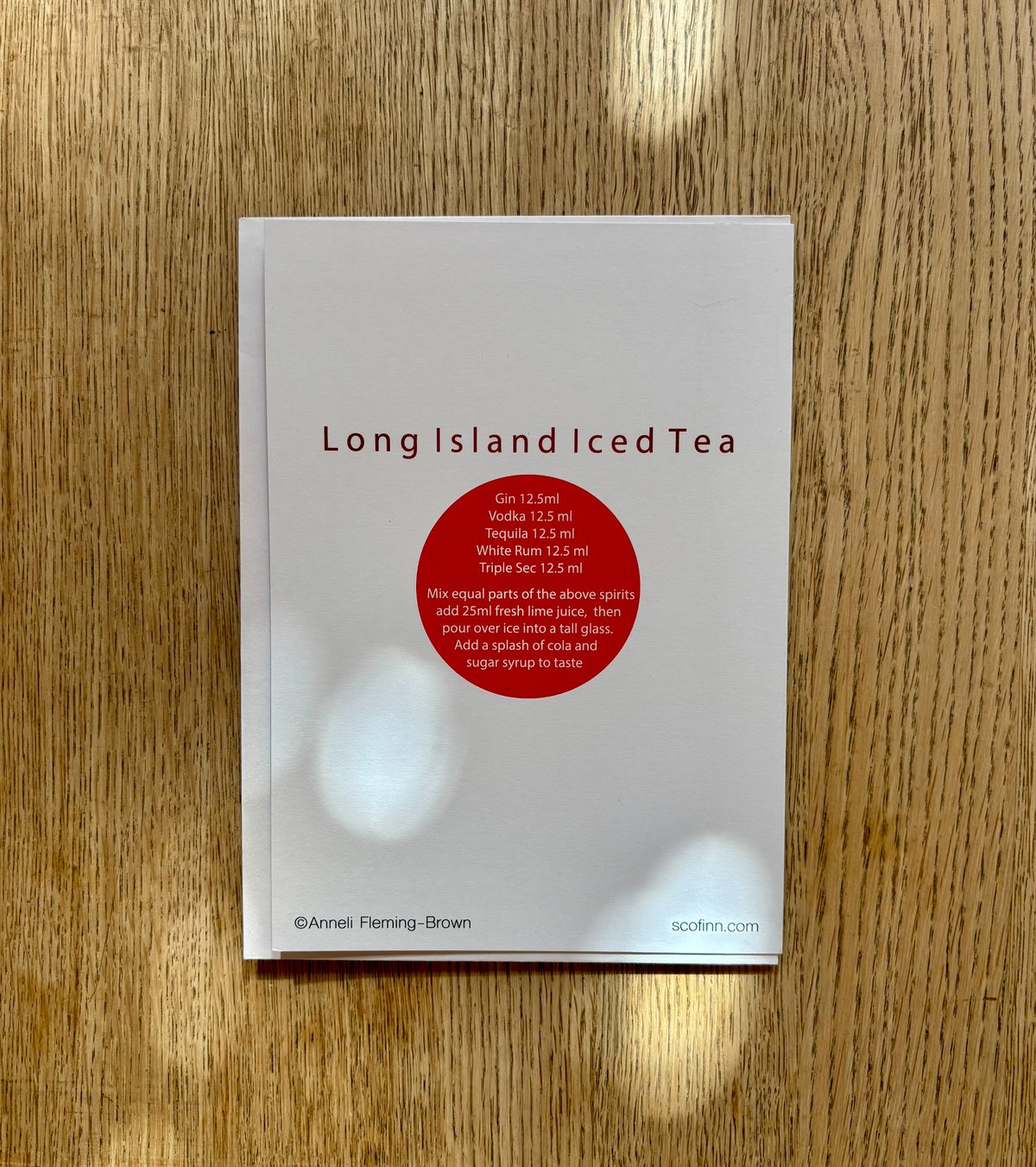 Cocktail Recipe Cards: Long Island Iced Tea, Manhattan or Mojito