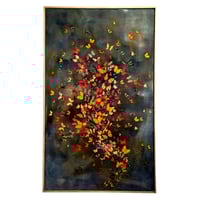 Image 1 of Original Canvas - Butterflies on Heather Grey - 36" x 60"