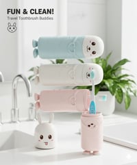 Image 1 of Cute Rabbit Toothbrush Holder – Bathroom Organizer for Kids & Adults pack of 2