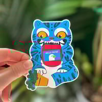Image 1 of Derpy blue tiger Sticker 