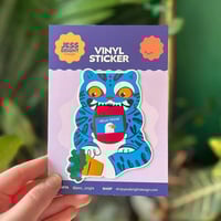 Image 2 of Derpy blue tiger Sticker 