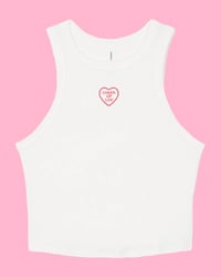 Cheer Up Luv Racer Tank - White