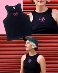 Cheer Up Luv Racer Tank - black