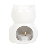 Image 3 of Shiny White Cat Oil/Wax Melt Burner