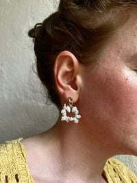 Image 4 of Ohrringe Pfirsichturmalin und Keshi Perlen