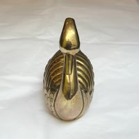 Image 7 of Figurine grand cygne en laiton – Décoration vintage années 70 