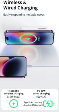 Image 4 of ⚡ Magnetic Stand Power Bank 10,000mAh Lastest Edition WIRELESS + cable charging