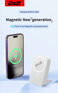 Image 1 of ⚡ Magnetic Stand Power Bank 10,000mAh Lastest Edition WIRELESS + cable charging