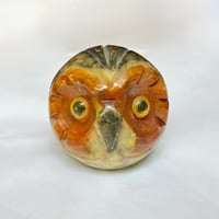 Image 1 of Presse-papier sculpture Hibou ou chouette en albâtre  sculptée à la main- vintage 1970 