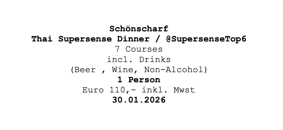 Image of Schönscharf Supersense Dinner 30.01.2026 @ Supersense Top 6 