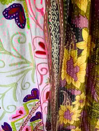 Image 3 of Kantha vert fleur violette 