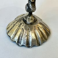 Image 5 of Ancienne salière sur pied avec dauphin et coquillage en bronze argenté fin XIXe 