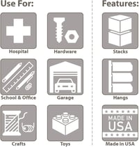 Image 5 of Akrobin 30224 Stackable Storage Bin 10-7/8 x 4-1/8 x 4 (12-Pack). $5.20 EA