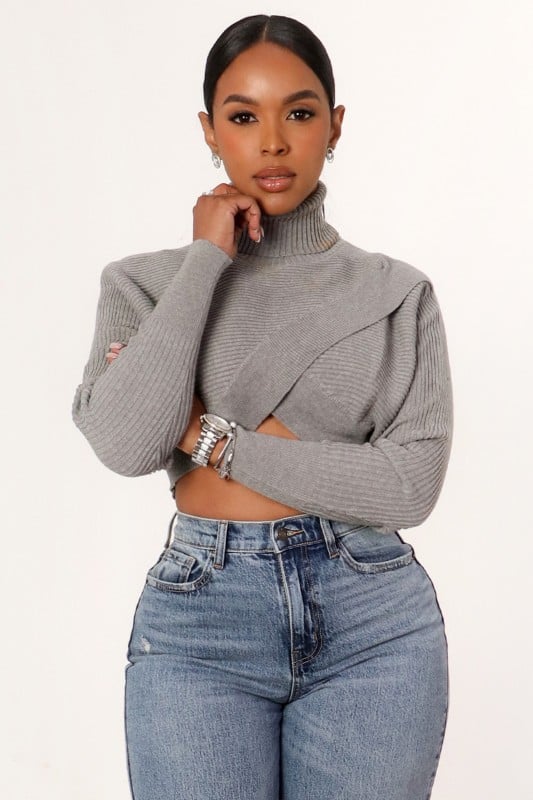 Image of Cris Cross Crop Sweater 