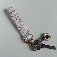 Image 2 of White Floral Wristlet