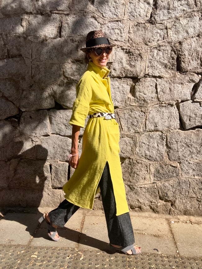 LEMON YELLOW COAT KAFTAN