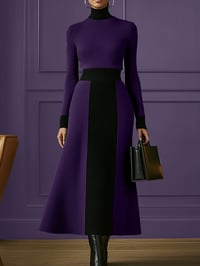 Image 2 of Elegant Color-Block Dress