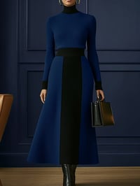 Image 4 of Elegant Color-Block Dress