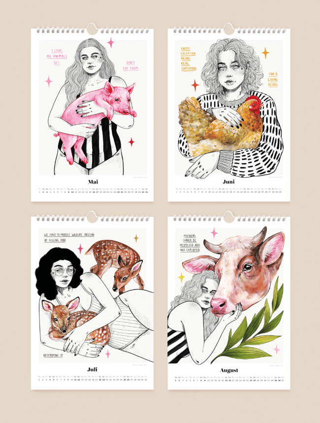 VORBESTELLUNG – A4  Vegan Wandkalender 2026