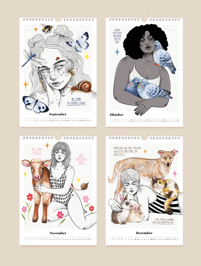 VORBESTELLUNG – A4  Vegan Wandkalender 2026