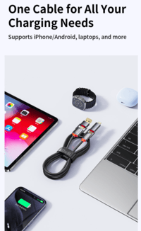 Image 4 of ✨ 240W Max Fast Charging & Data Cable – DxB™ ✨ 4 in 1 for Phone, Laptop & Tablets