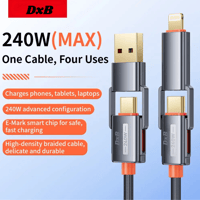 Image 2 of ✨ 240W Max Fast Charging & Data Cable – DxB™ ✨ 4 in 1 for Phone, Laptop & Tablets