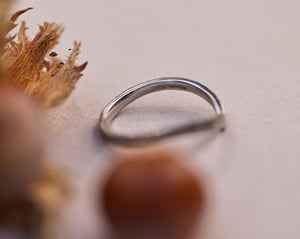 Image of Platinum, 2mm width band, Horn textured wishbone ring